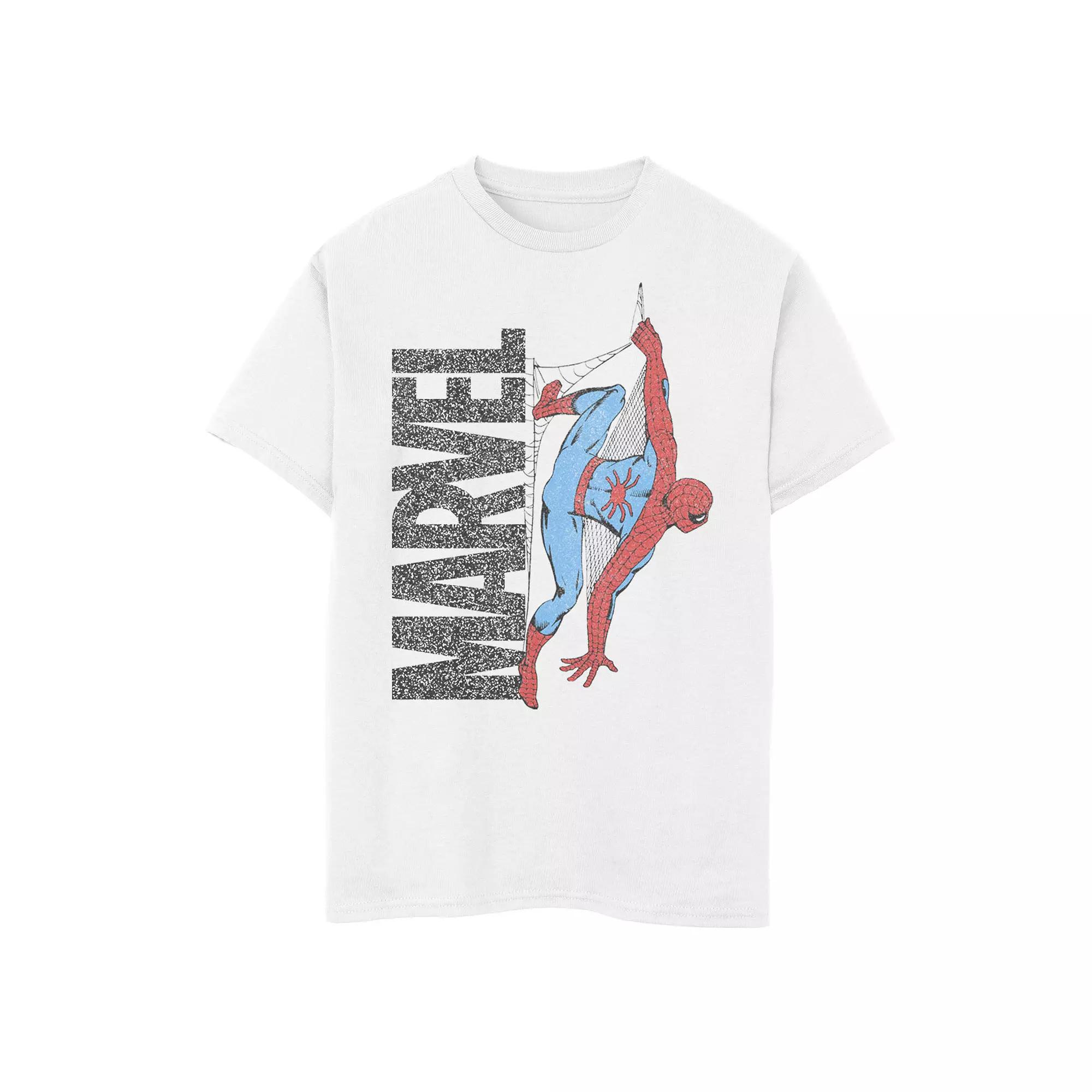 Boys 8-20 Marvel Spider-Man Distressed Web Logo Graphic Tee, Boy's, Size: Medium, White Product Image