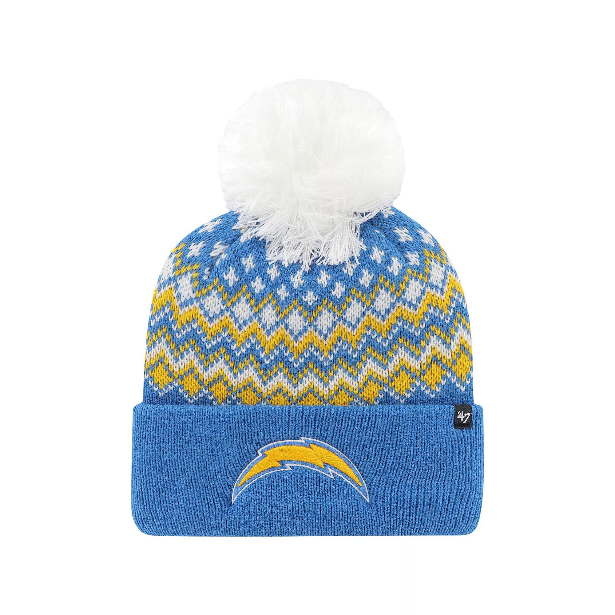 Women's '47 Powder Blue Los Angeles Chargers Elsa Cuffed Knit Hat with Pom, Light Product Image