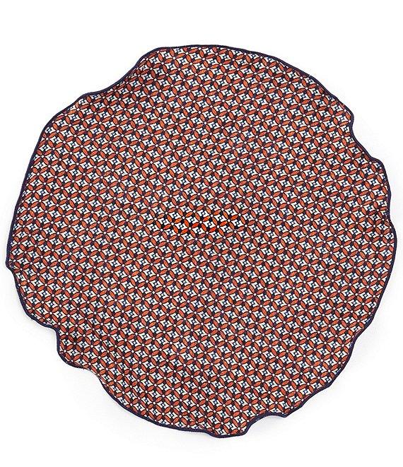 Edward Armah Muted Paisley Reversible Silk Pocket Circle Product Image