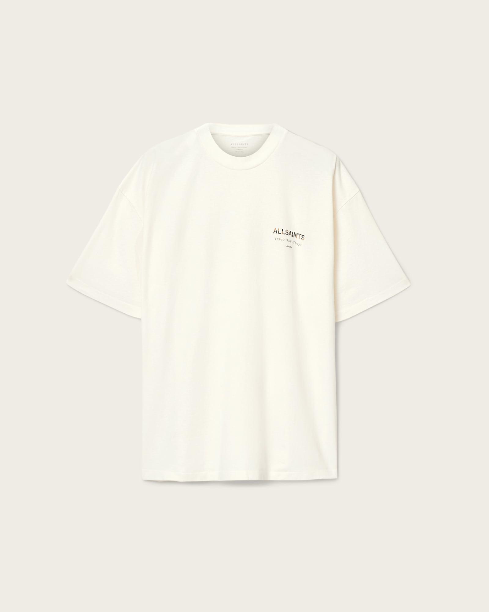 Underground Oversized Crew Neck T-Shirt ASHEN WHITE/DAKOTA | ALLSAINTS US Product Image