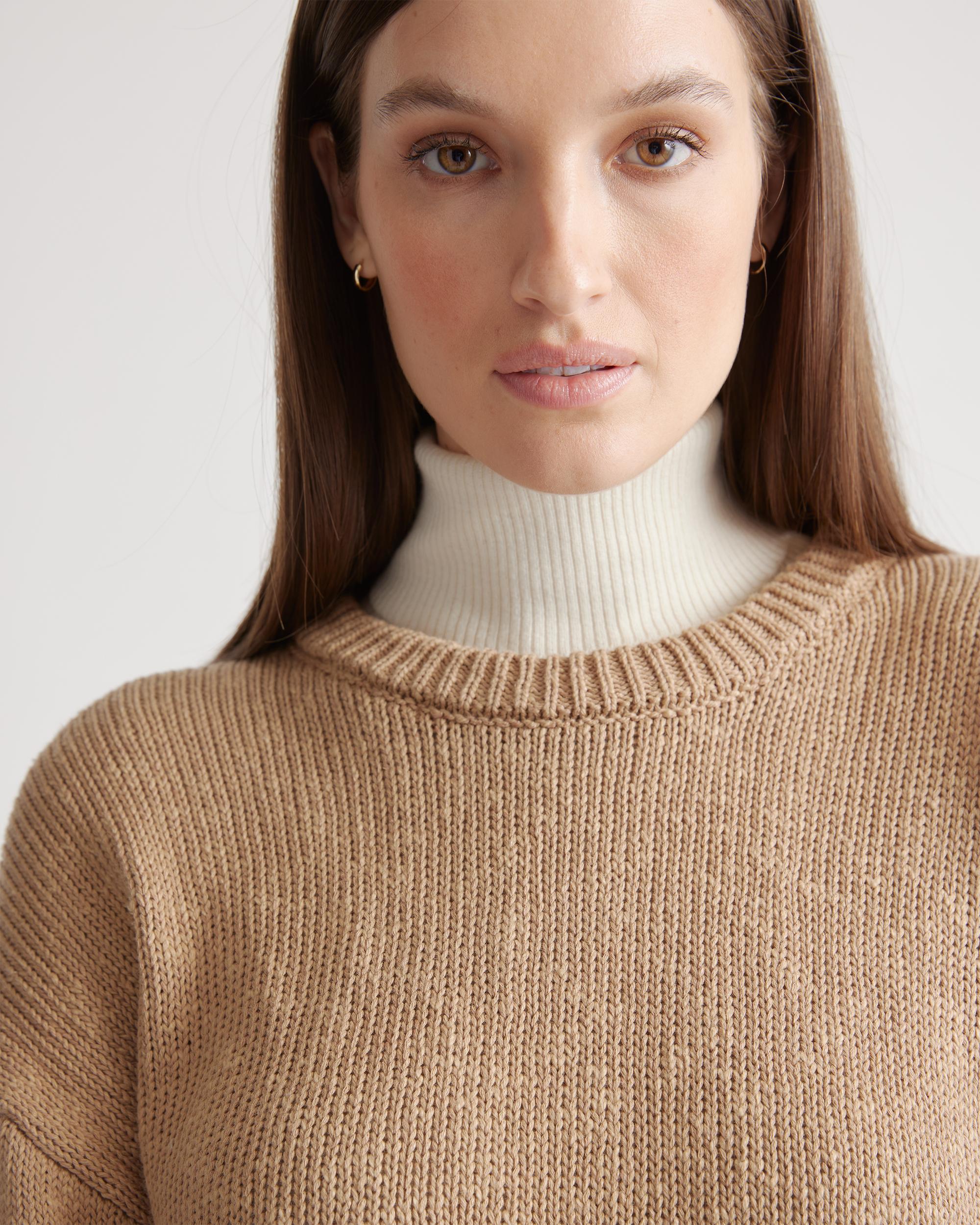 Quince | Women's Cotton Linen OverSized Crew Sweater Product Image