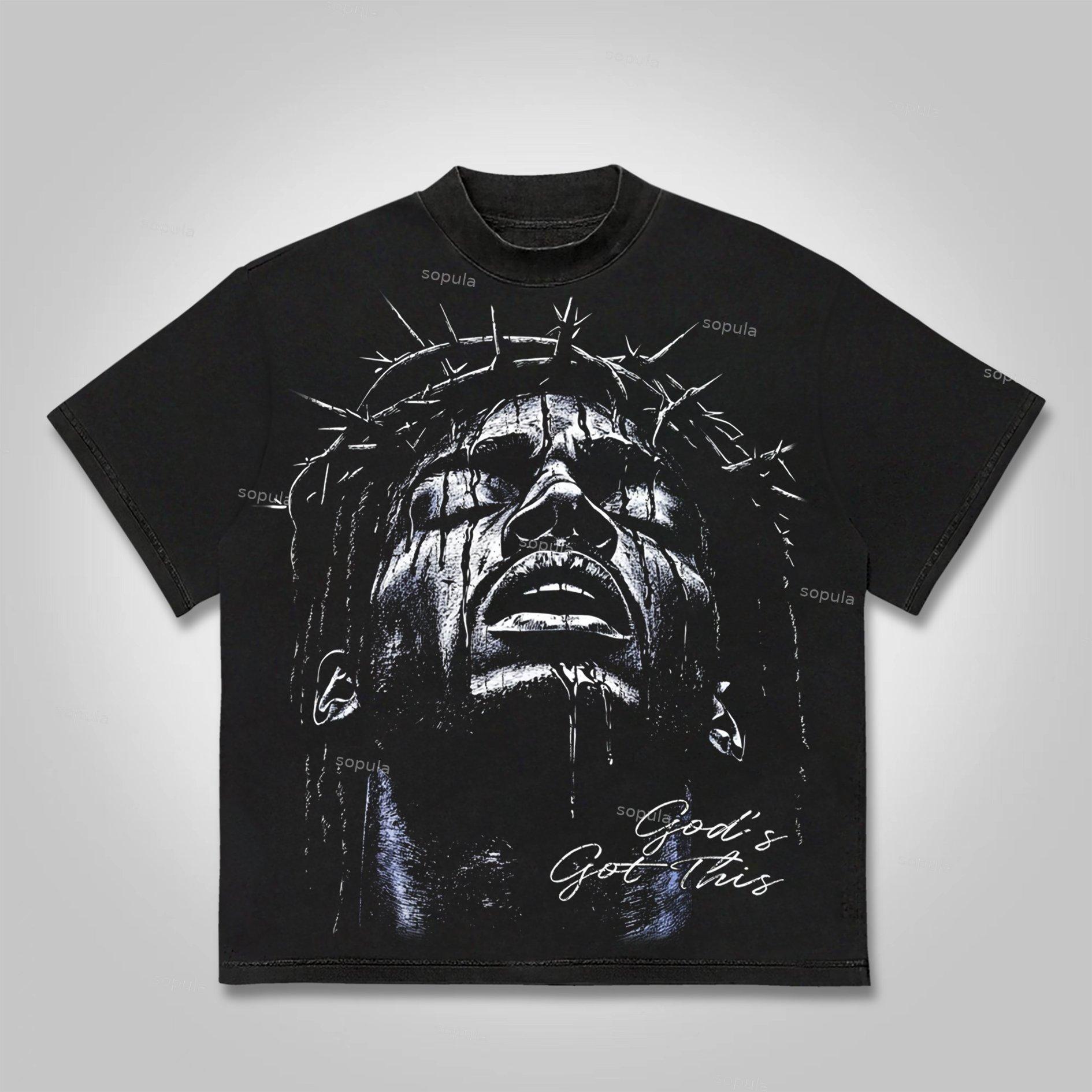 Sopula God's Got This Vintage Jesus Graphic Cotton T-shirt Product Image