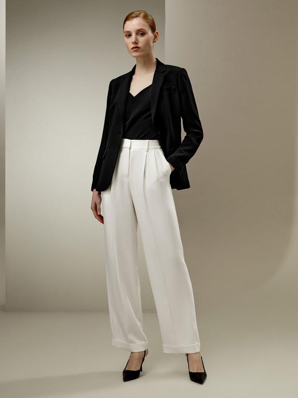 LILYSILK Black Silk Blazer - for Women - Black Mulberry Silk - Wardrobe Must-Have Tailored Silk Tops 14 Product Image