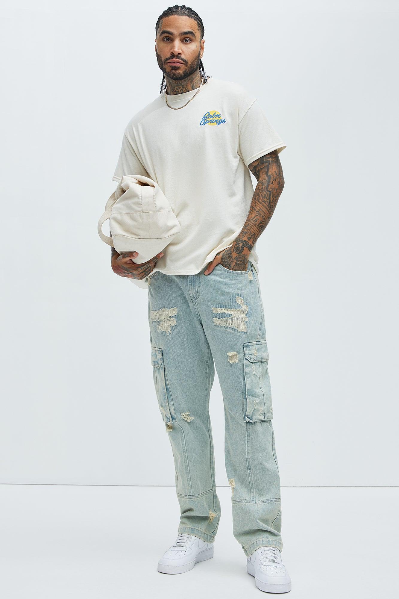 Palm Springs Lounge Short Sleeve Tee - Cream Product Image