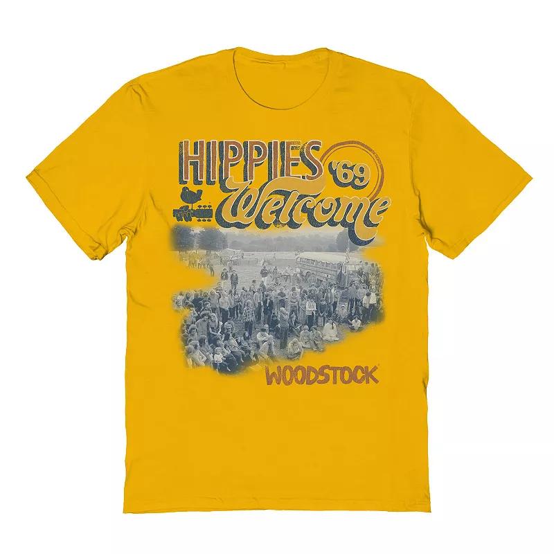 Men's Hippies Welcome Graphic Tee, Size: XXL, Gold Product Image