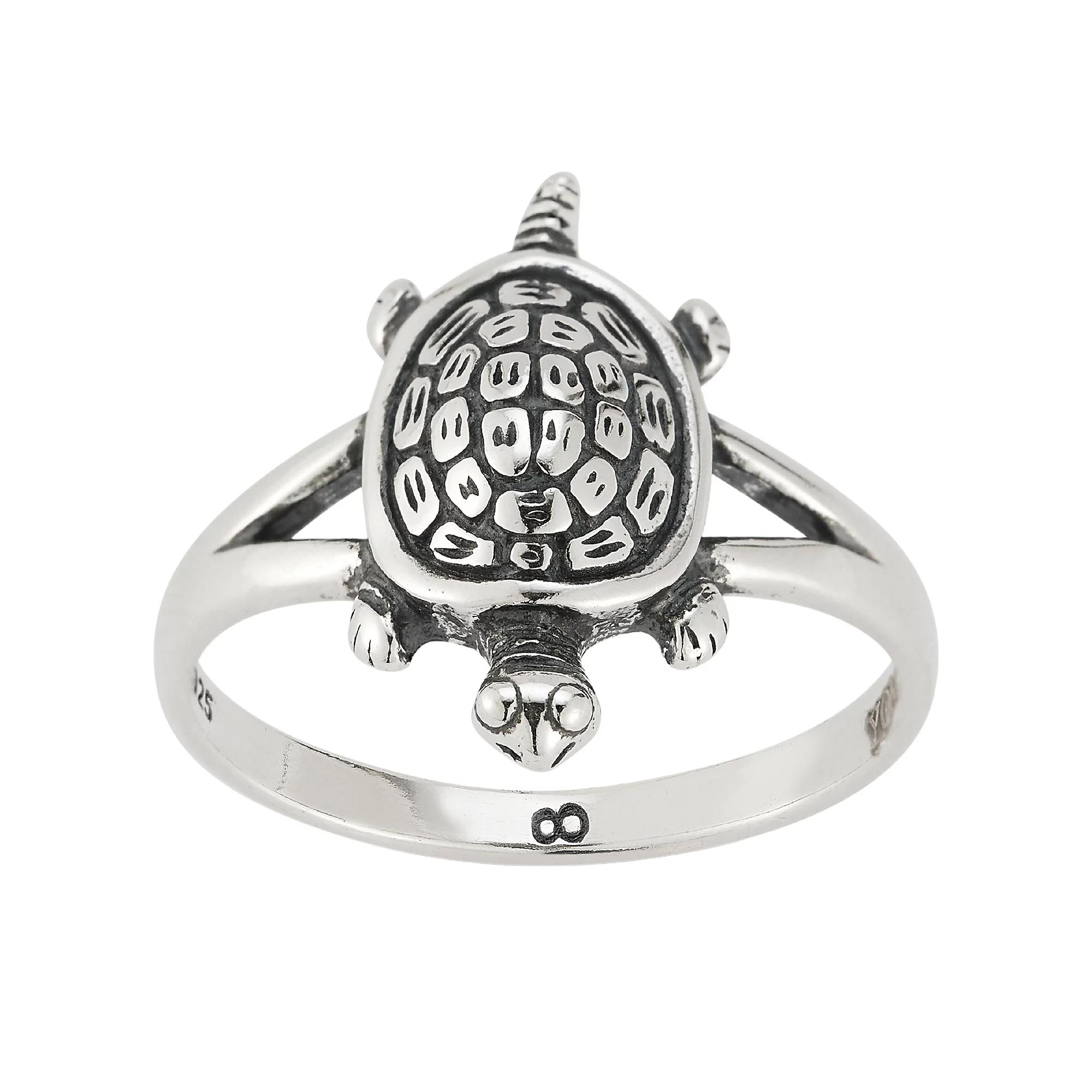 Sunkissed Sterling Sterling Silver Oxidized Turtle Ring, Women's, Size: 6, Silver Tone Product Image