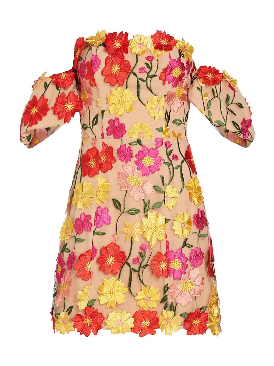 Womens Stephanie Floral Embroidered Minidress Product Image