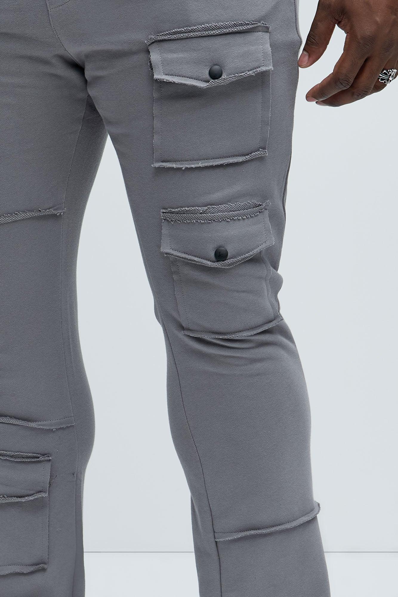 Extra Cargo Flared Sweatpants - Grey Product Image