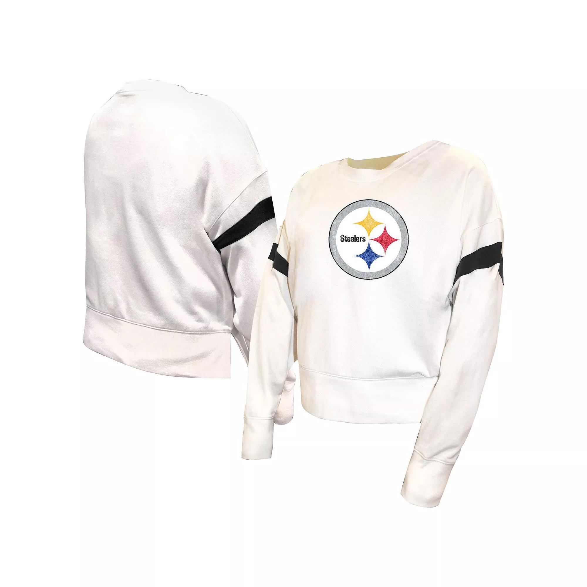 Women's Fanatics  White Pittsburgh Steelers Plus Size Fleece Pullover Sweatshirt, Size: 4XL Product Image
