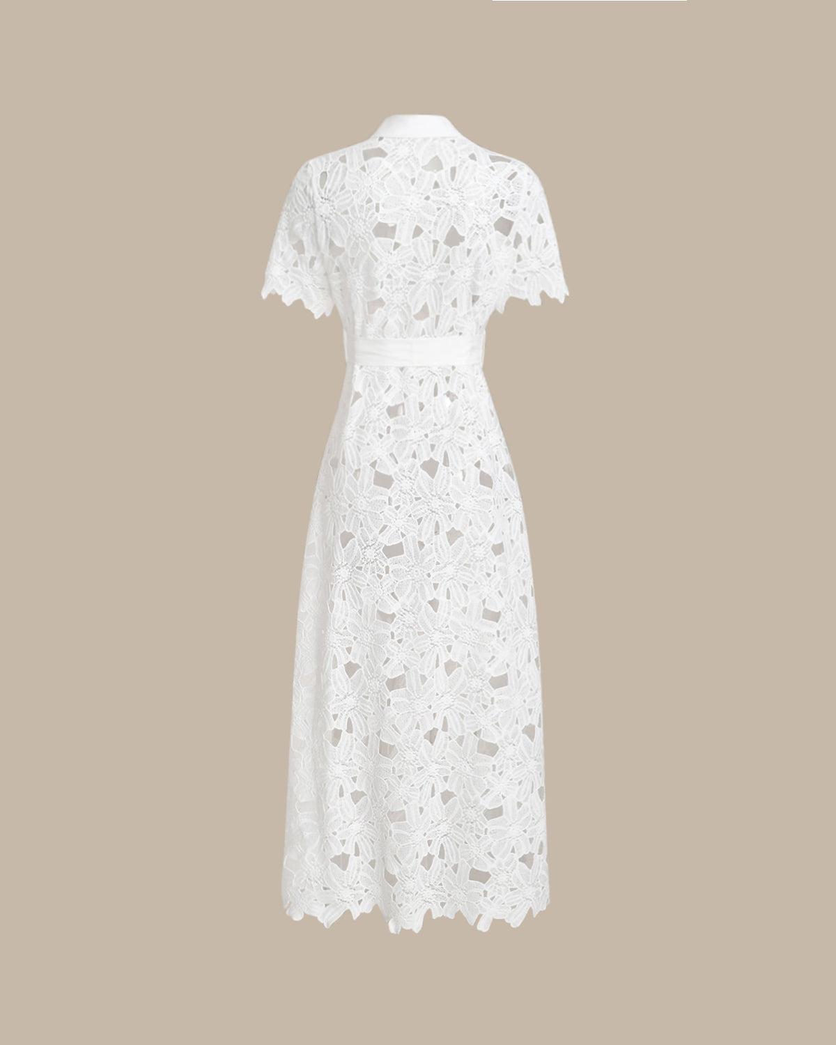 White Cut Out Button Maxi Dress Product Image