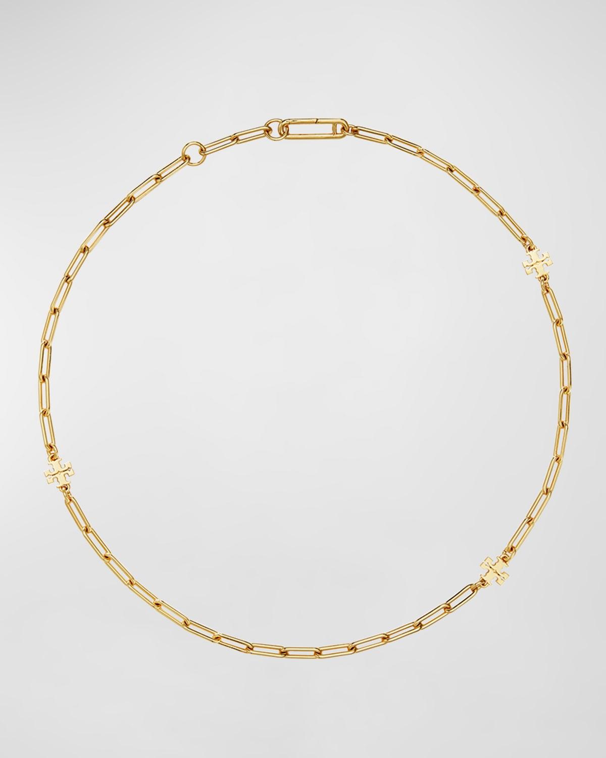 Womens Good Luck 18K-Gold-Plated Or Silvertone Logo Chain Necklace Product Image