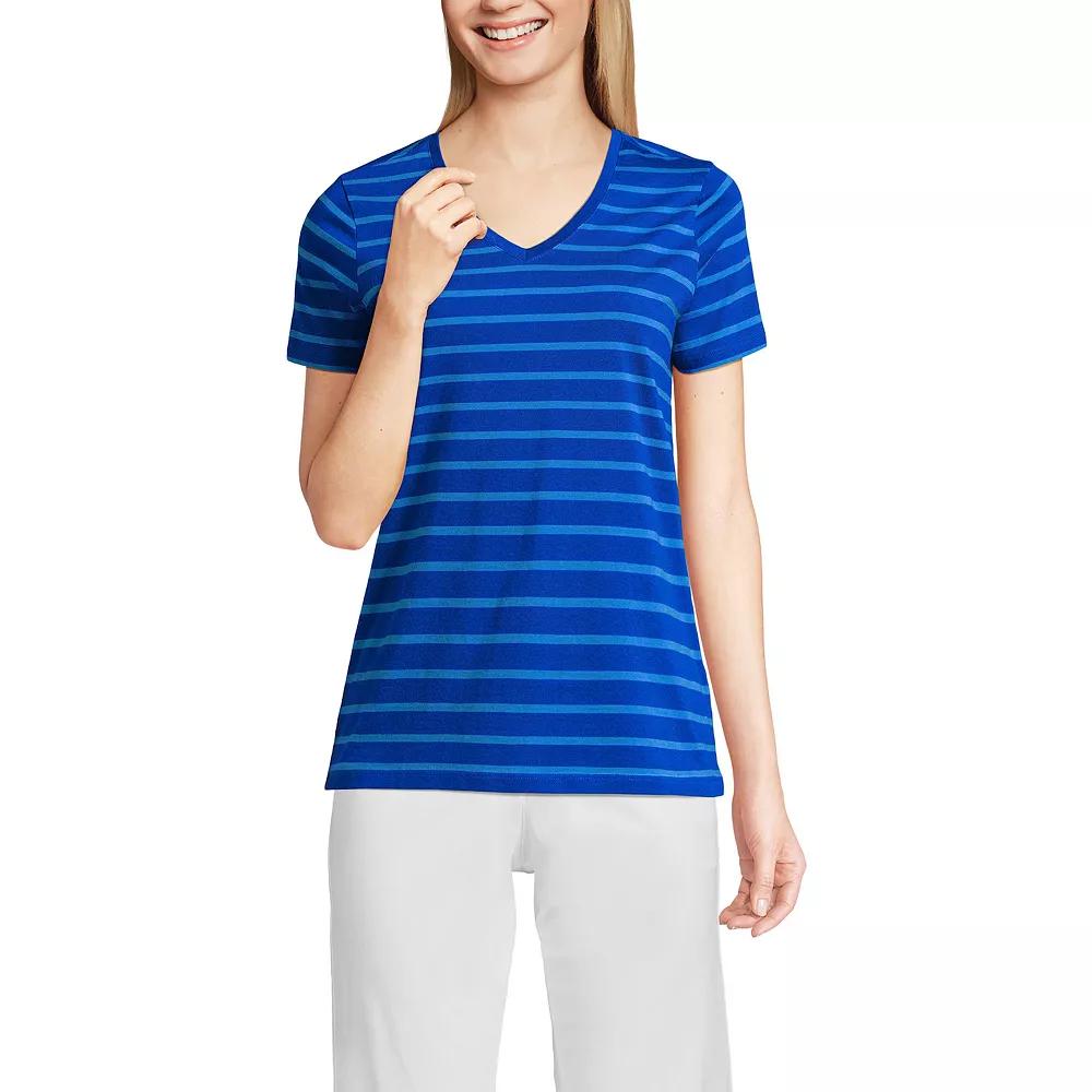Petite Lands' End Relaxed-Fit Supima Cotton V-Neck Tee, Women's,  Product Image