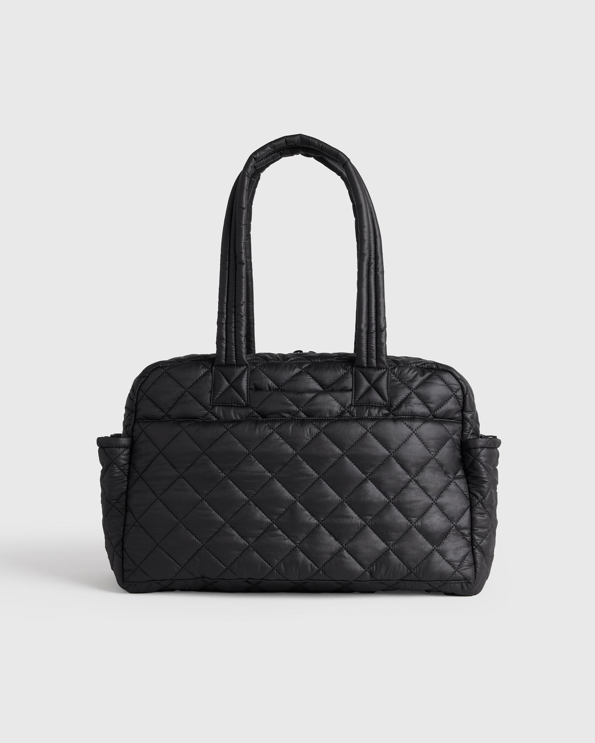 Quince | Women's Transit Quilted Duffle Bag in Black, Nylon Product Image