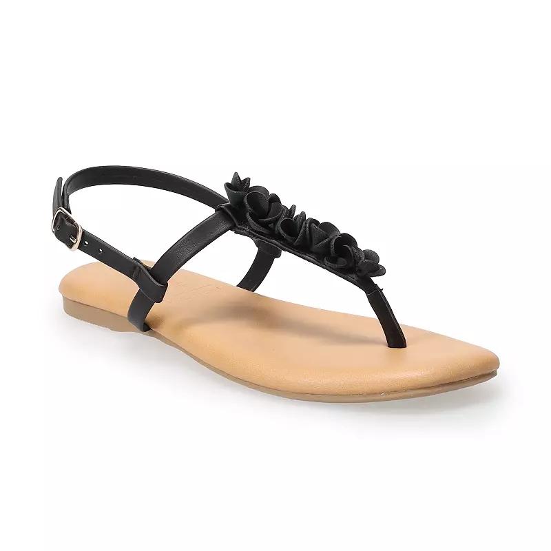 LC Lauren Conrad Thala Women's Flower T-Strap Sandals,  Product Image