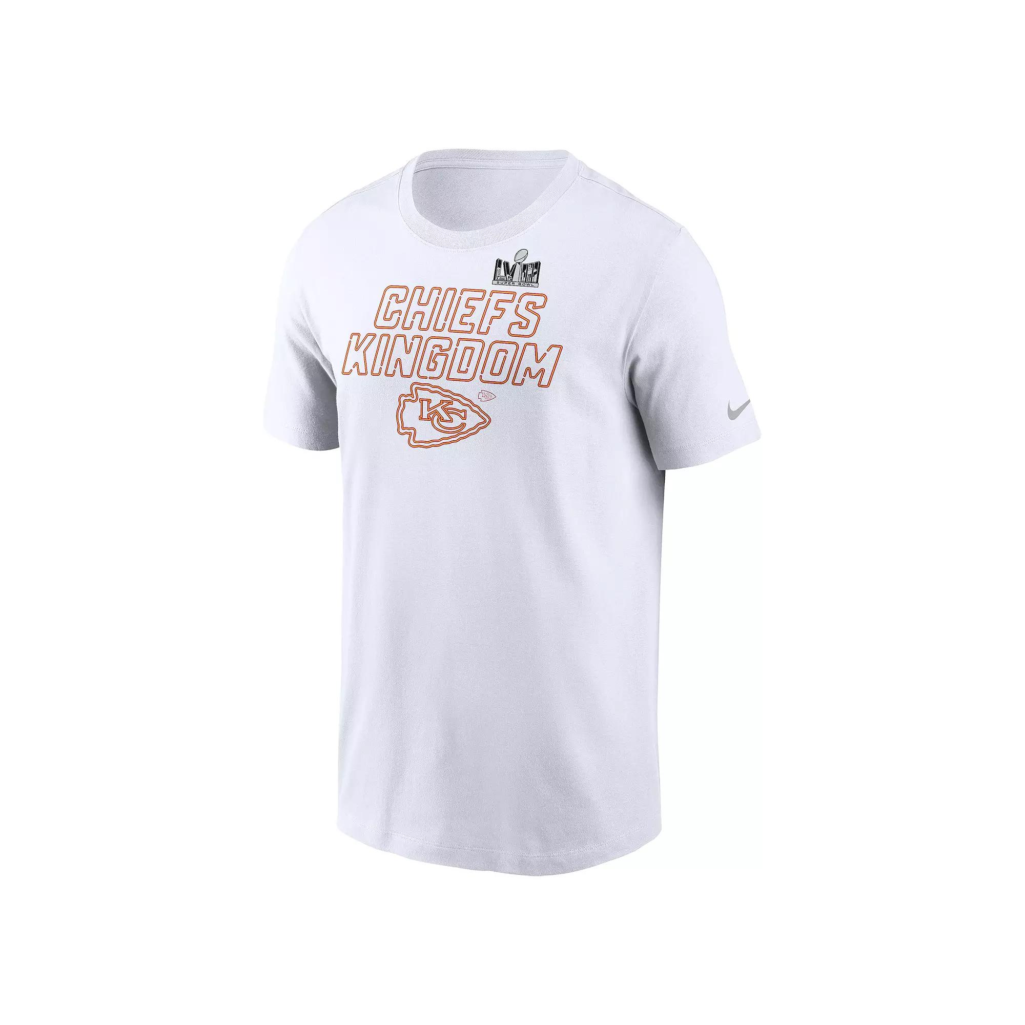 Men's Nike Kansas City Chiefs 2023 "Chiefs Kingdom" Super Bowl Bound Tee, Size: Small, White Product Image