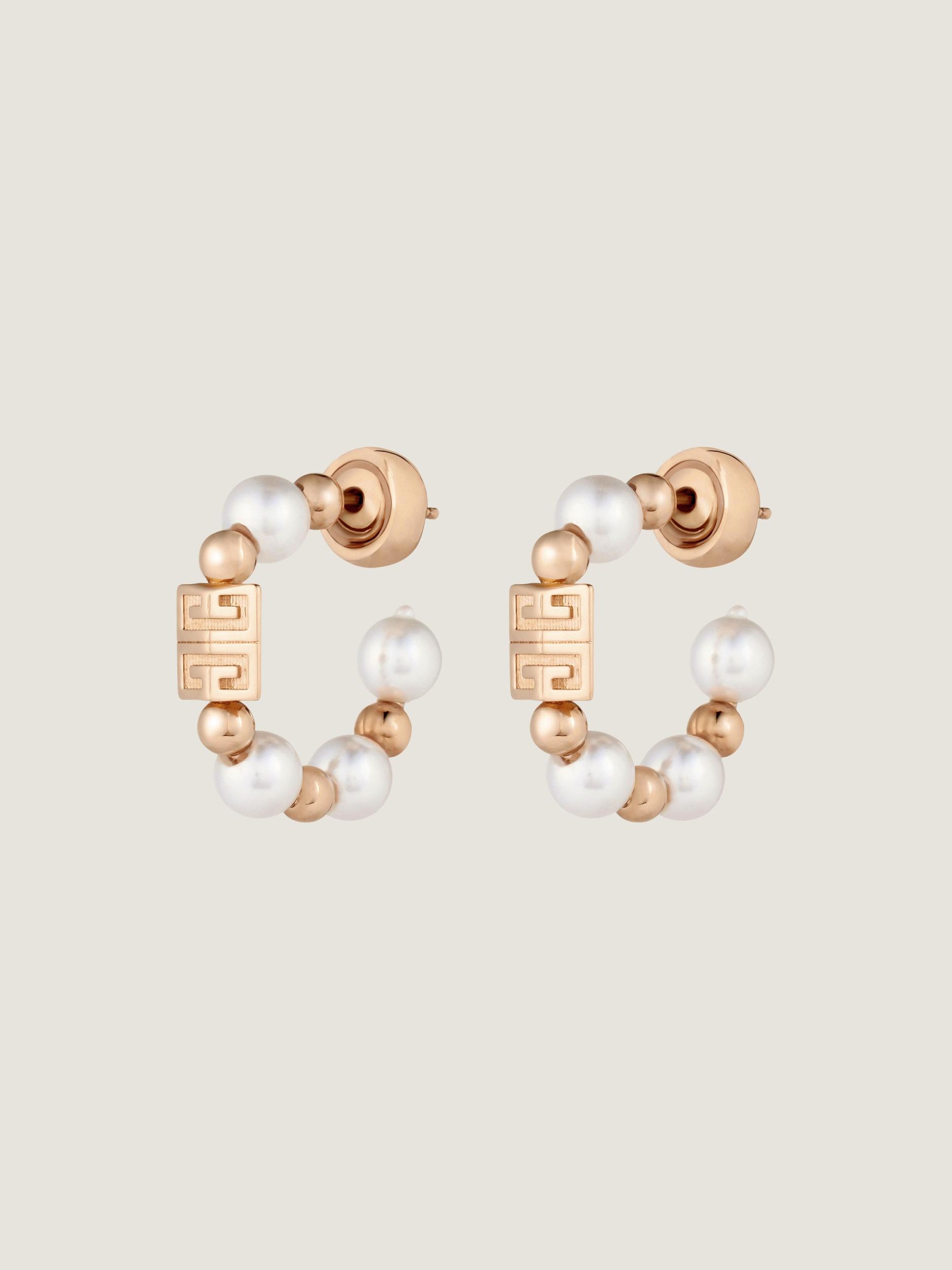 4G earrings in metal with pearls Product Image