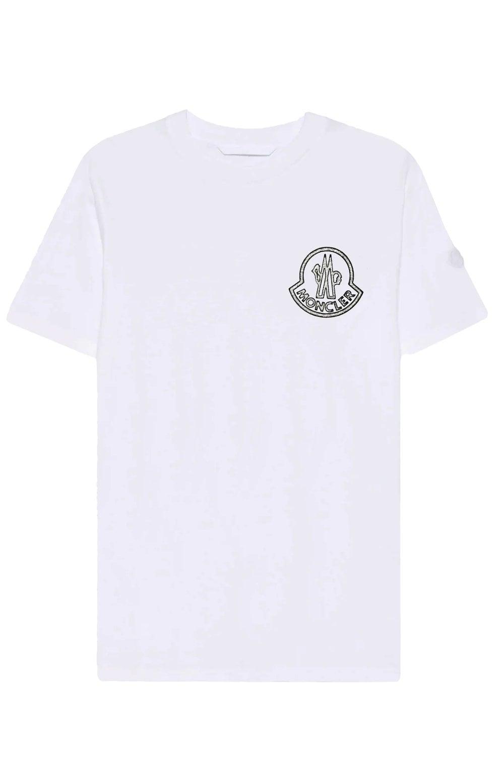 MONCLER Mens White Brand-patch Short-sleeve Pack Of Three Cotton-jersey T-shirt Product Image