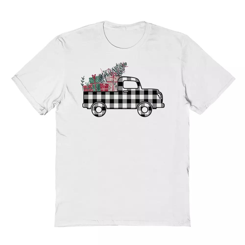 Men's Plaid Christmas Truck Graphic Tee, Adult Unisex,  Product Image