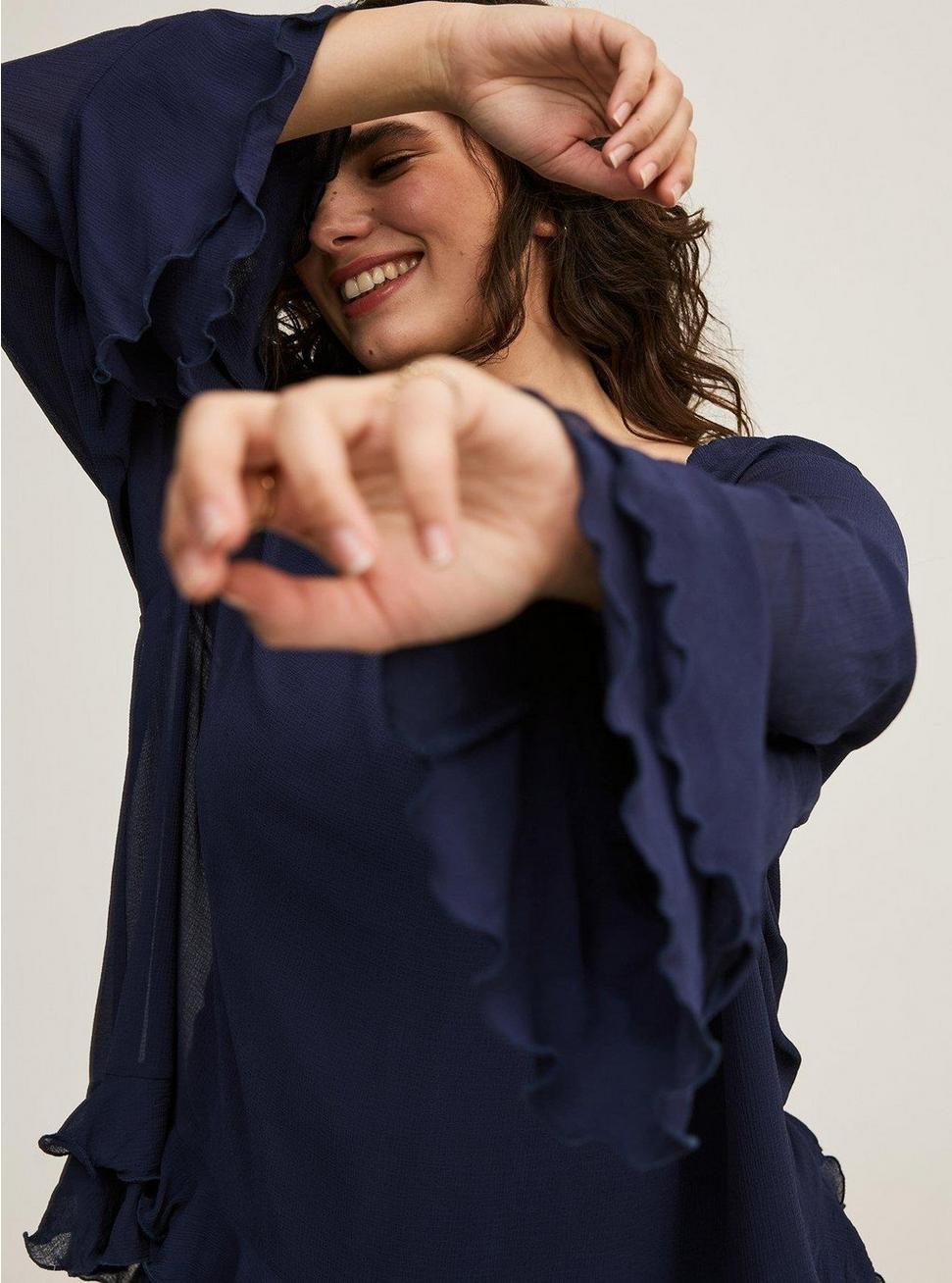 Ruffle Long Sleeve Top Product Image