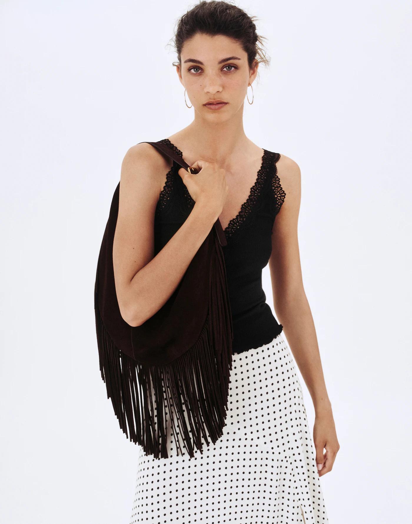 Lace-Trim V-Neck Tank Product Image