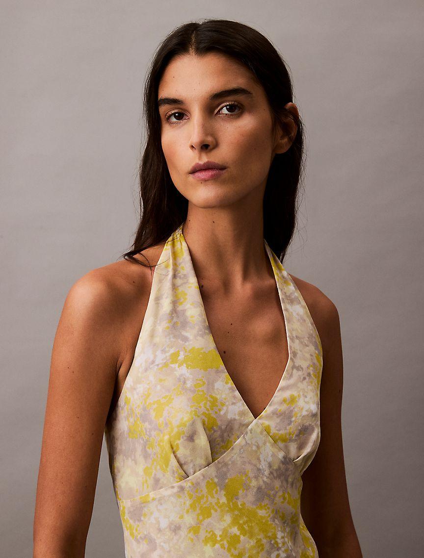 Georgette Halter Neck Mini Dress Product Image