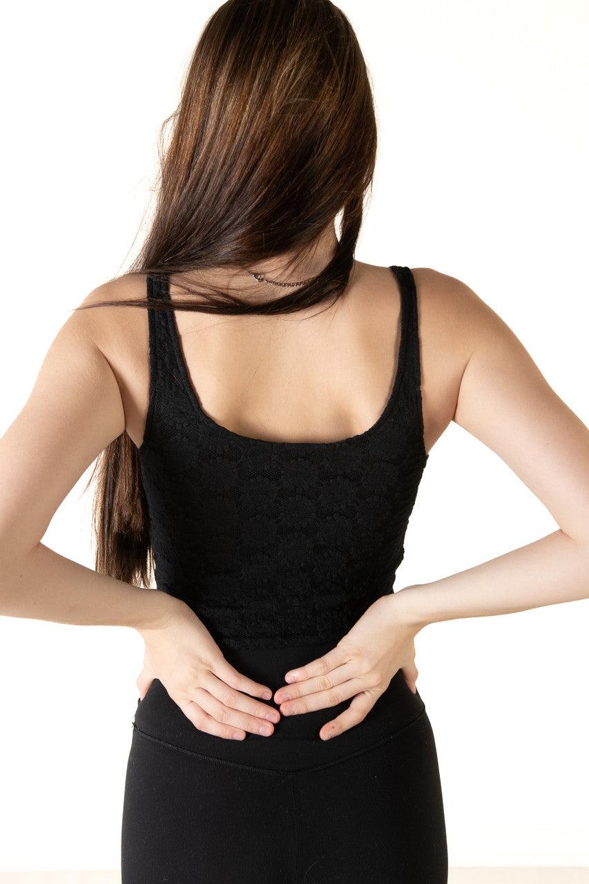 Black Lace Up Bustier Top Product Image