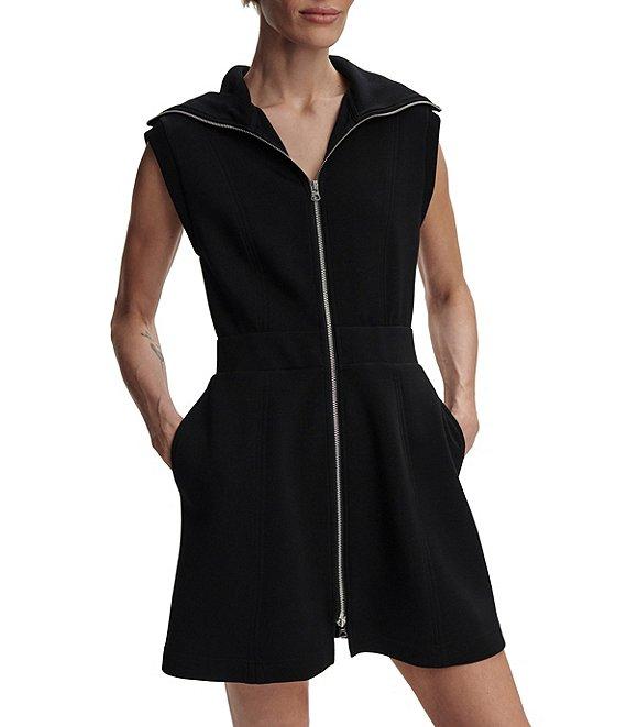 Varley Rebecca Oversized Collar Sleeveless Zip Through Double Soft Dress Product Image