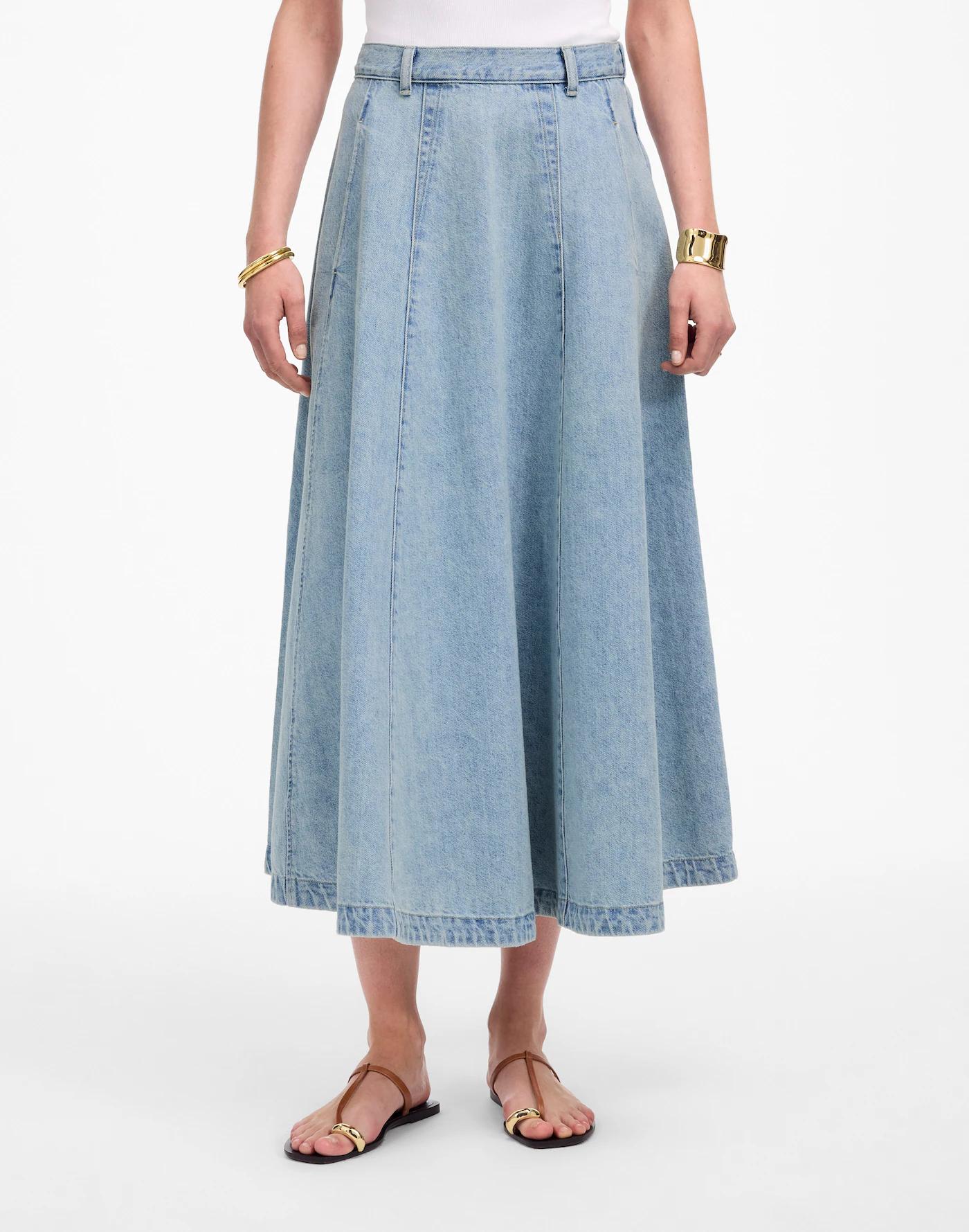 Denim Midi Skirt in Edmonson Wash Product Image