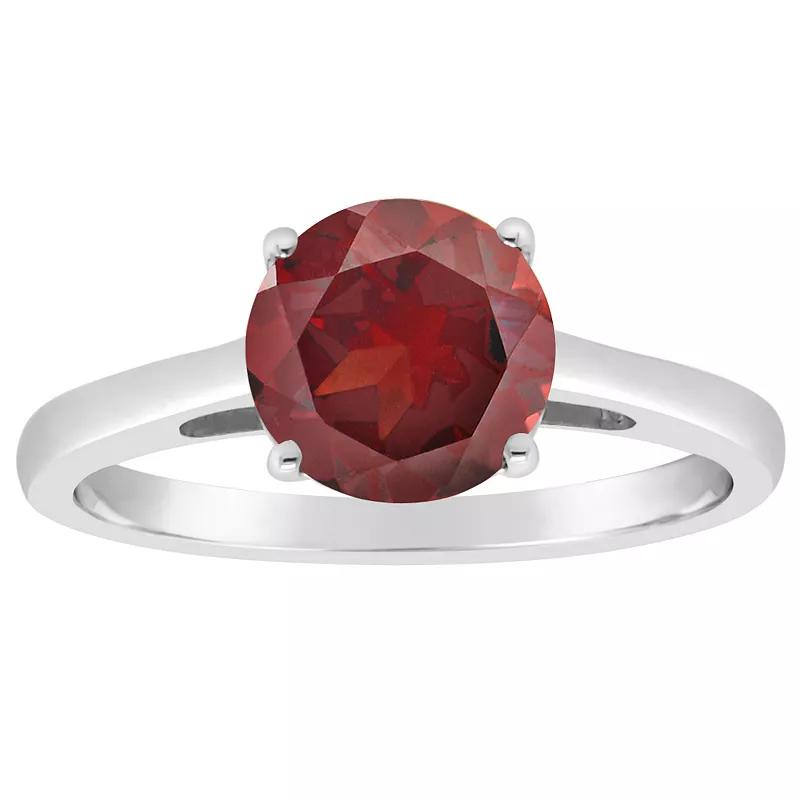 Alyson Layne 14k Gold Round Garnet Solitaire Ring, Womens Product Image