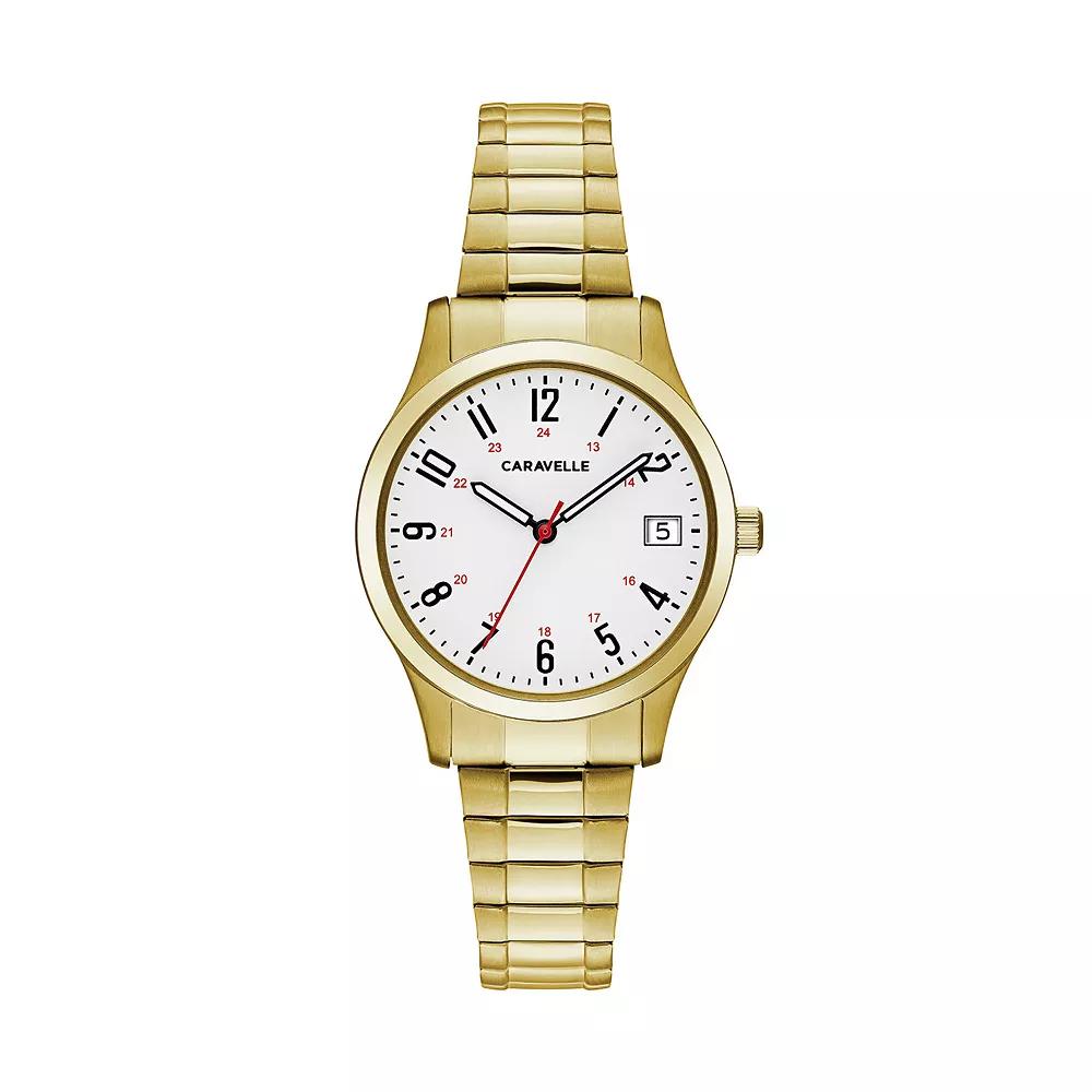 Caravelle by Bulova Womens Easy Reader Stainless Steel Expansion Watch - 44M113 Gold Tone Product Image