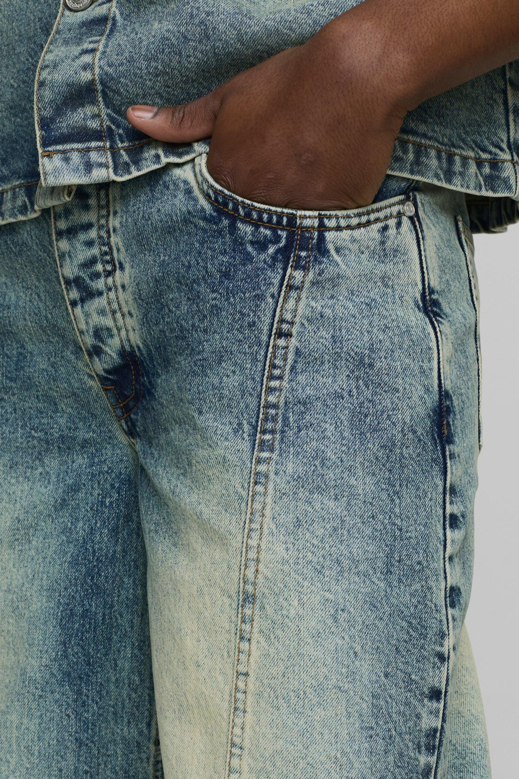 Rigid Baggy Fit Washed Jeans | boohooMAN USA Product Image