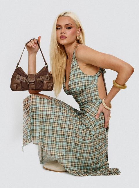 Blaize Asymmetrical Midi Dress Multi Check Product Image