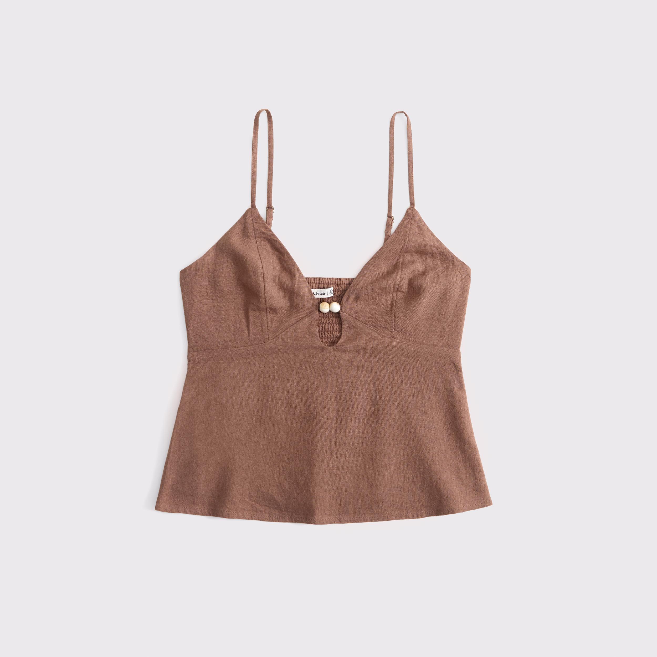 Linen-Blend Beaded Cami Product Image