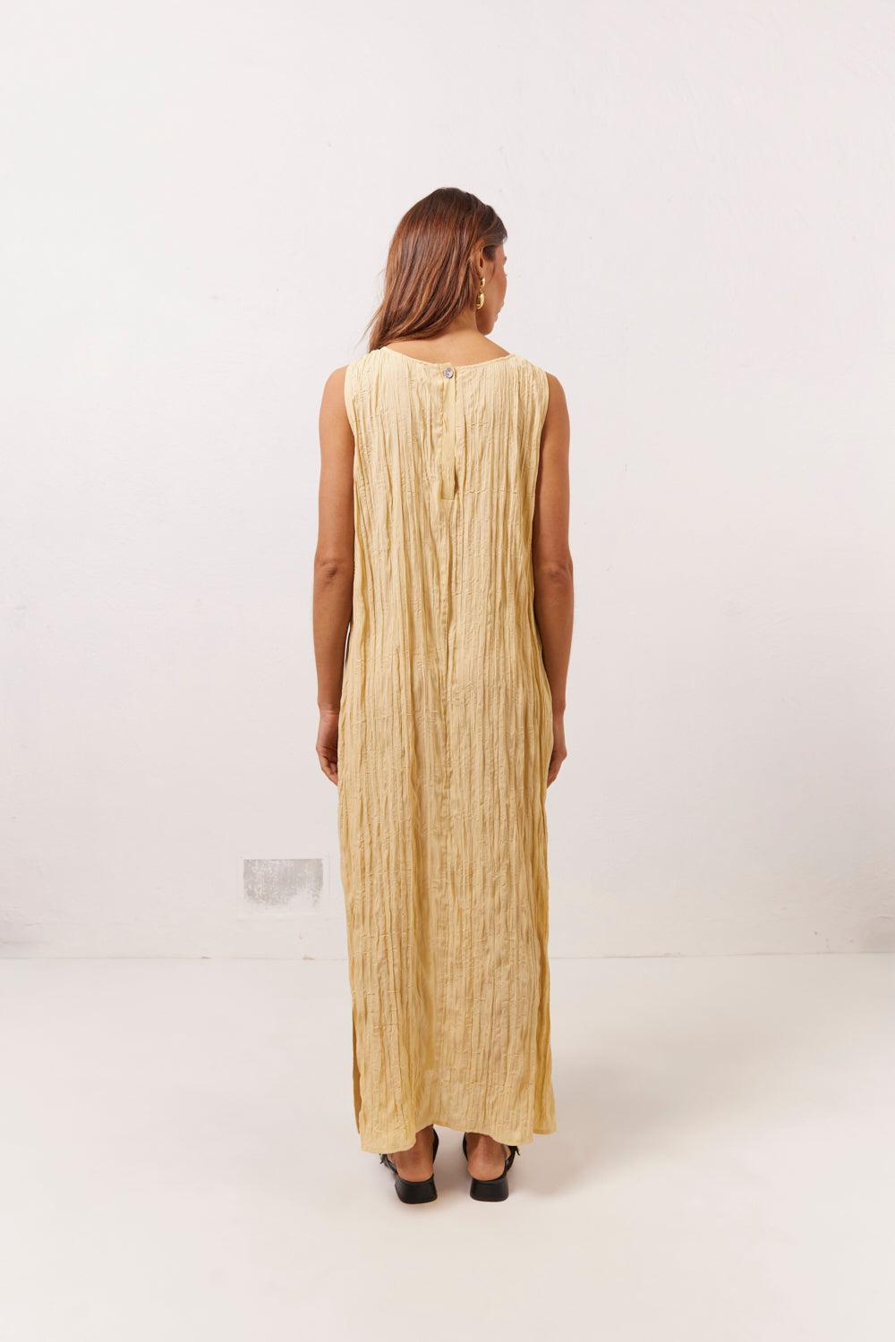 Cate Smock Midi Dress Butter Product Image