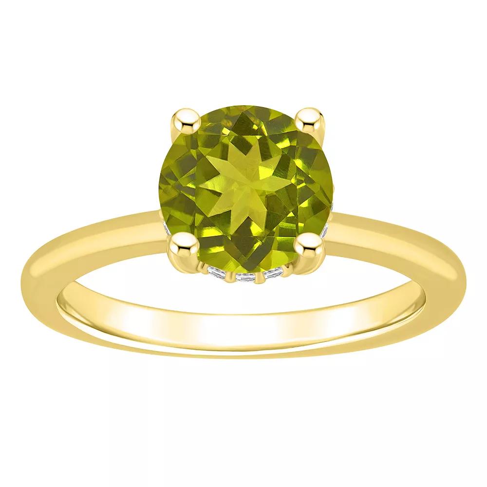 Alyson Layne 14k Gold Round Peridot & Diamond Accent Ring, Womens Product Image