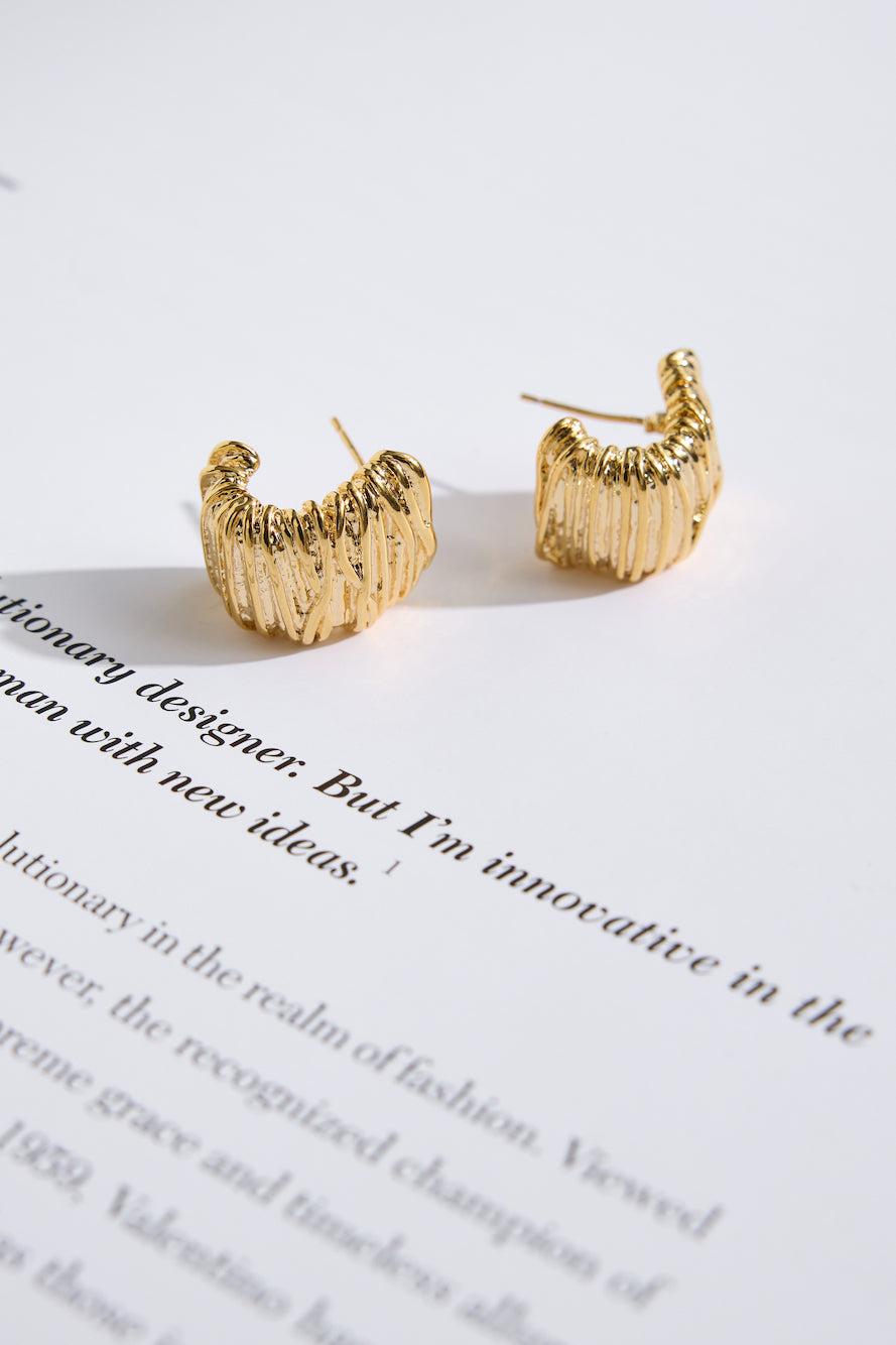 18k Gold Plated Citrine Earrings Gold Product Image