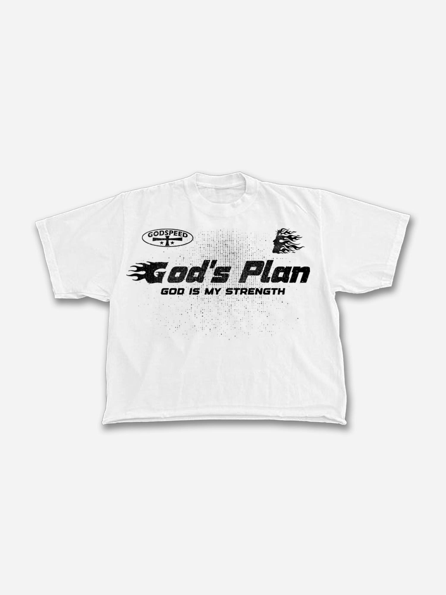 Men's Vintage Flame Jesus God Graphic Cropped T-Shirt Product Image