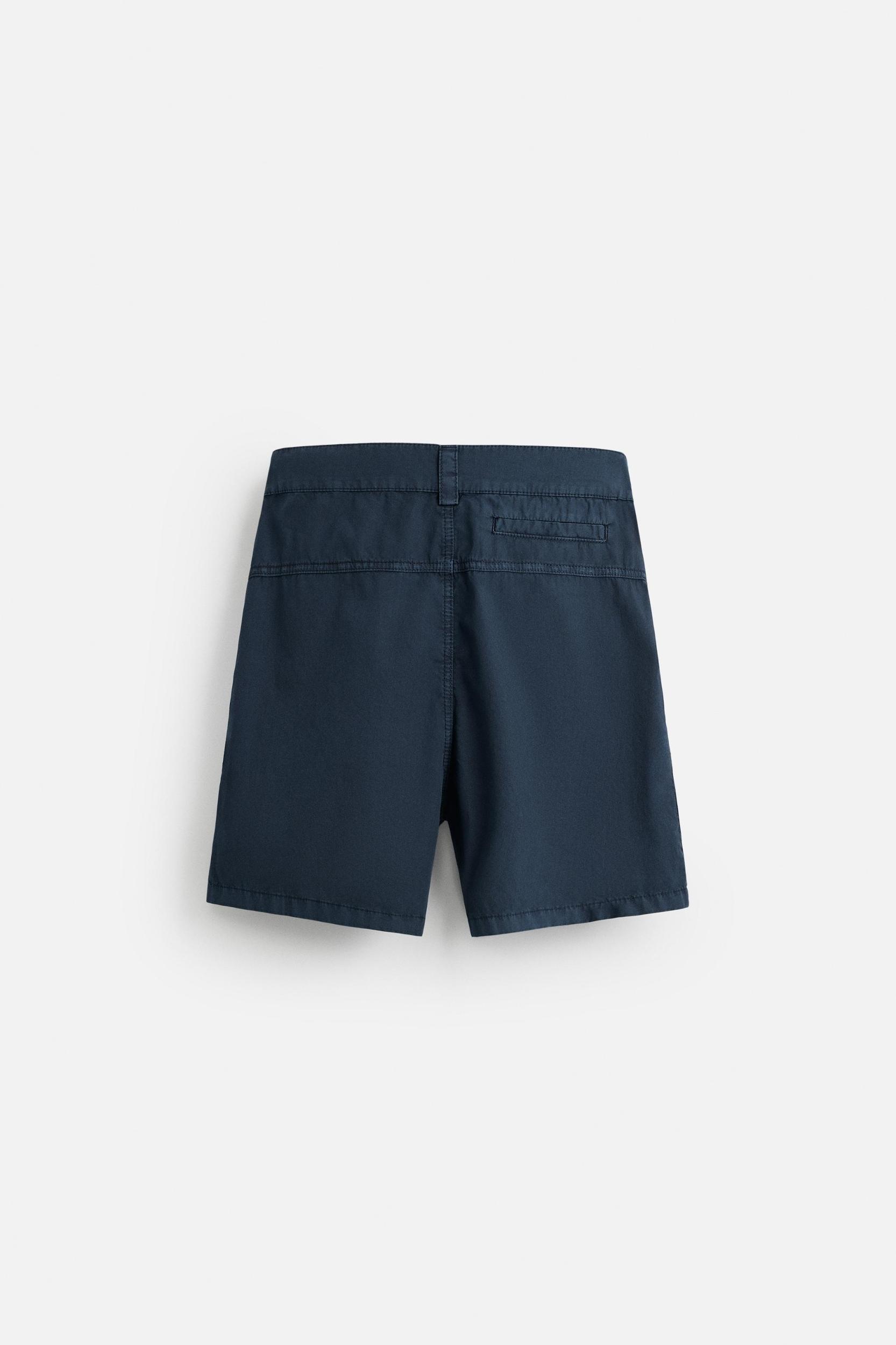 WASHED COTTON BERMUDA SHORTS Product Image