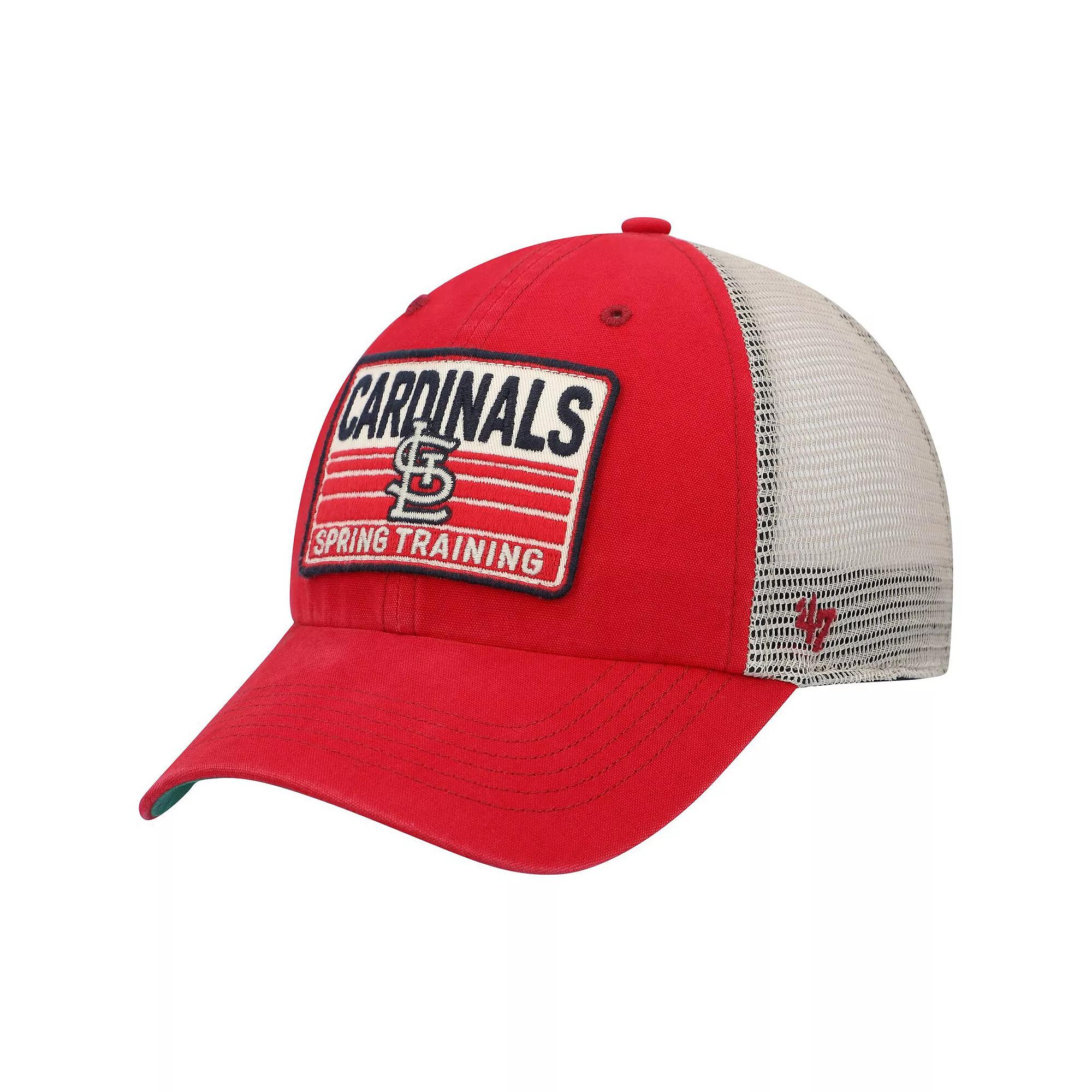 Men's '47 Red/Tan St. Louis Cardinals Four Stroke Clean Up Trucker Snapback Hat Product Image