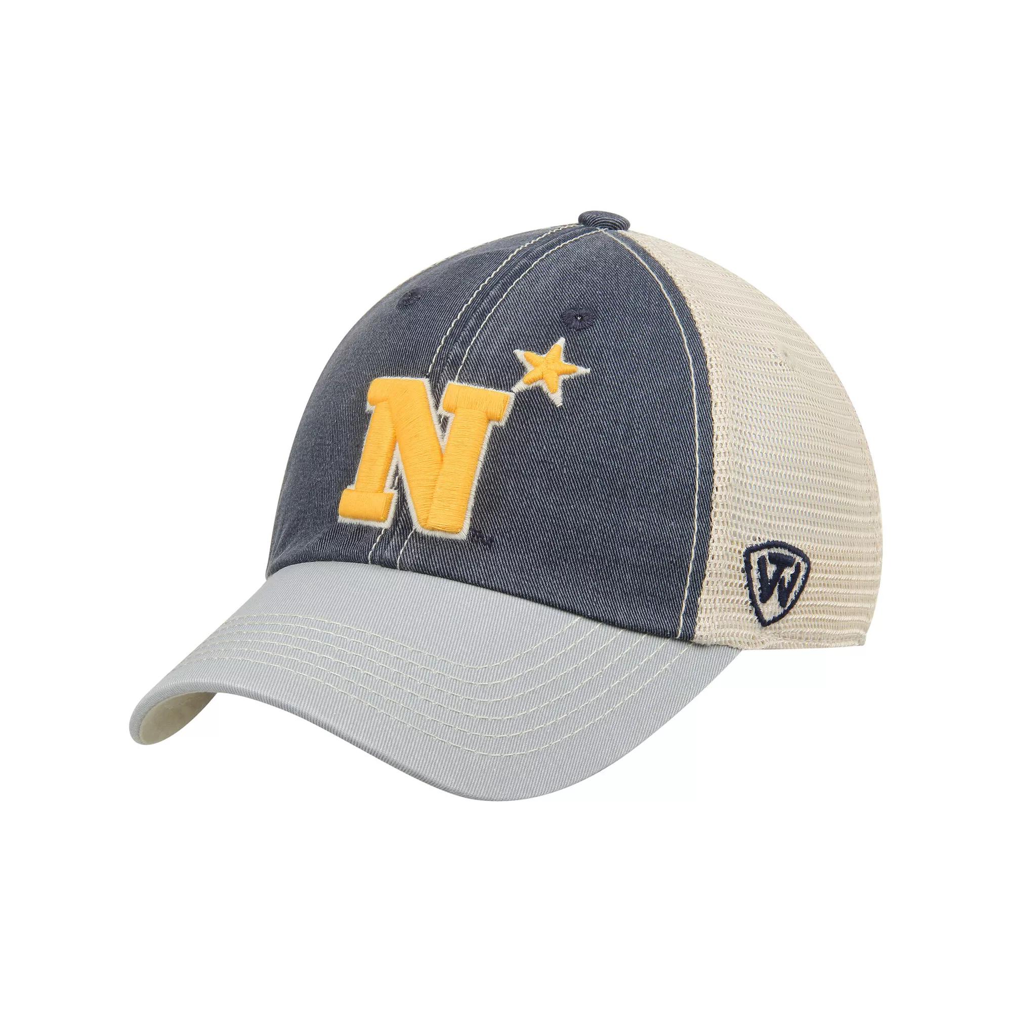 Men's Top of the World Navy/Tan Navy Midshipmen Offroad Trucker Hat, Blue Product Image