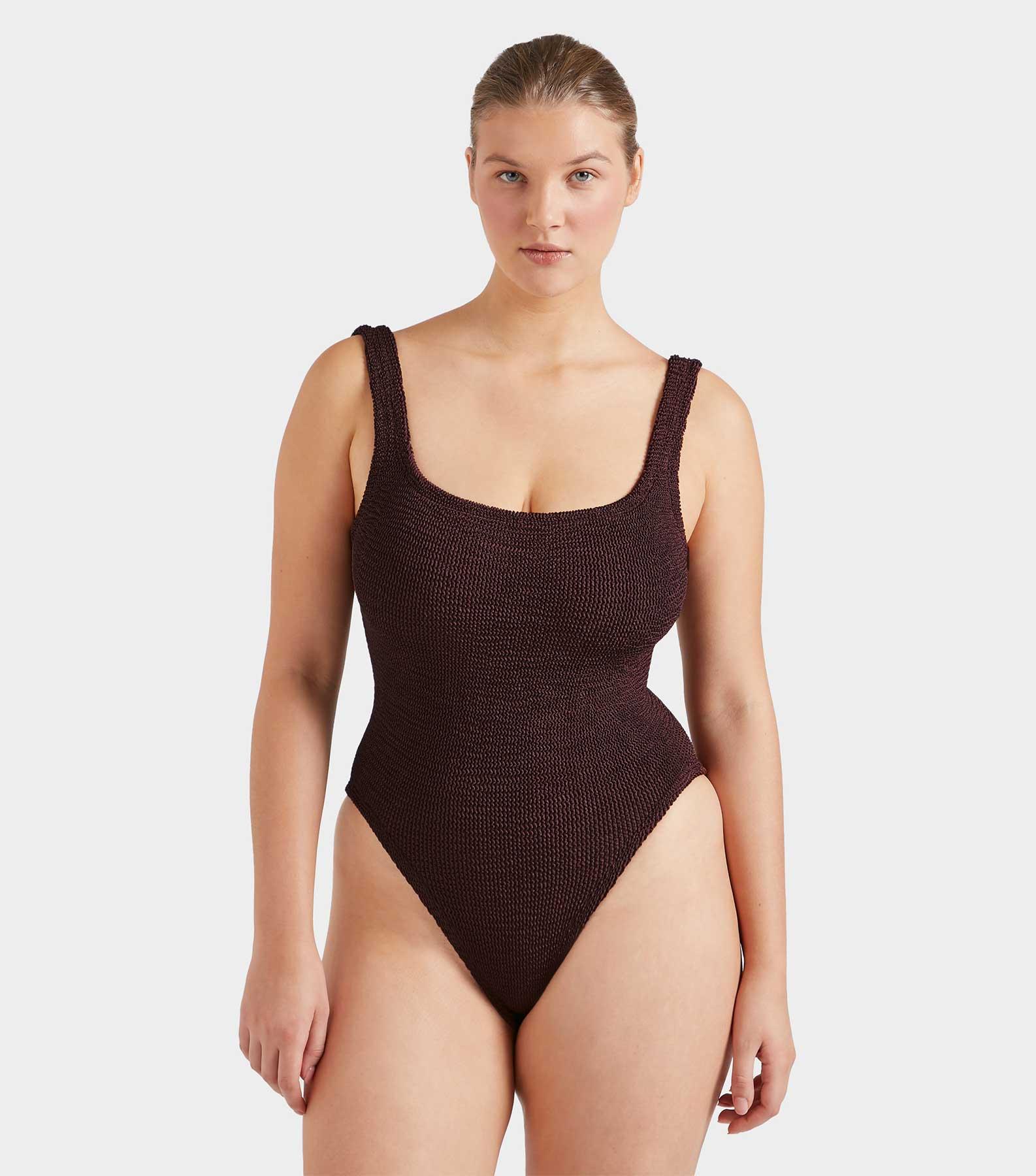 Square Neck Swim - Metallic Chocolate Product Image