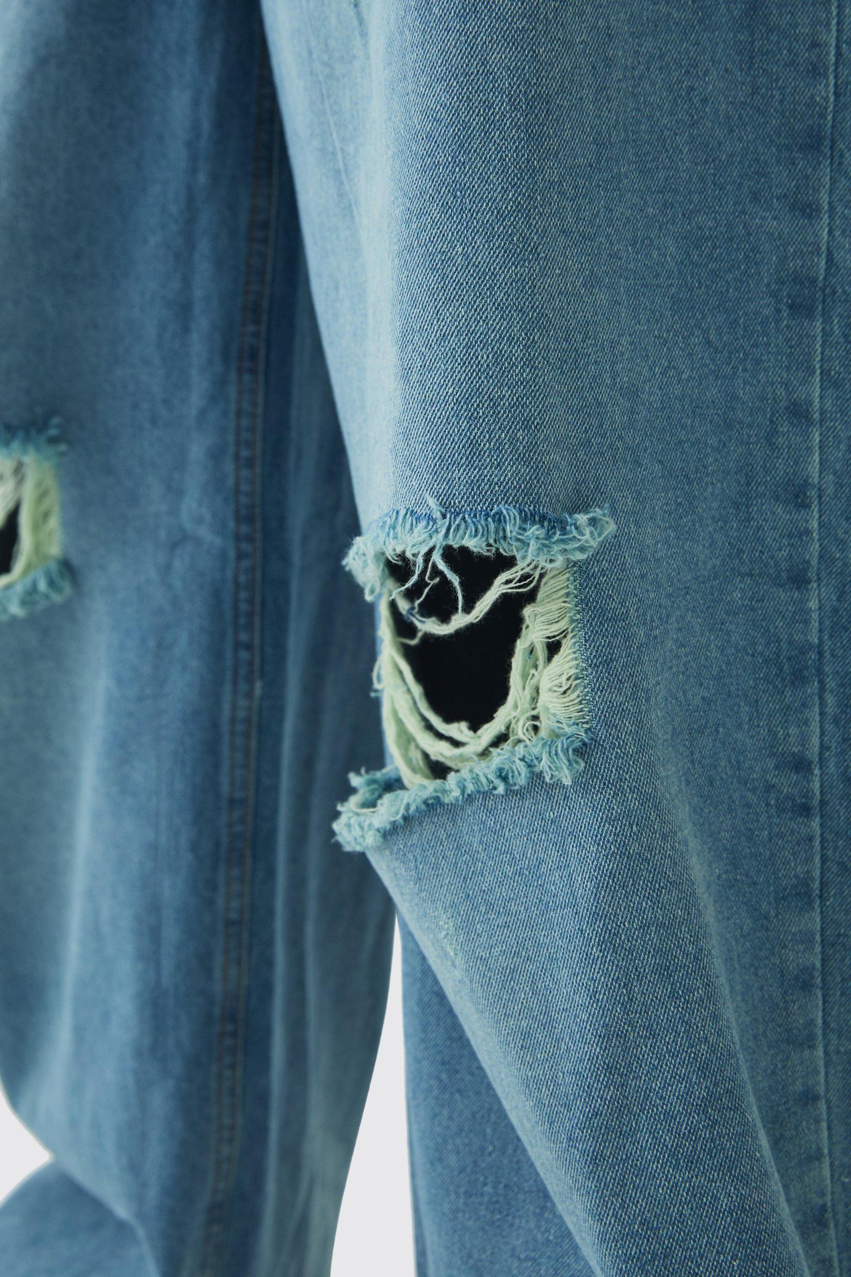 Tall Baggy Fit Distressed Jeans | boohooMAN USA Product Image