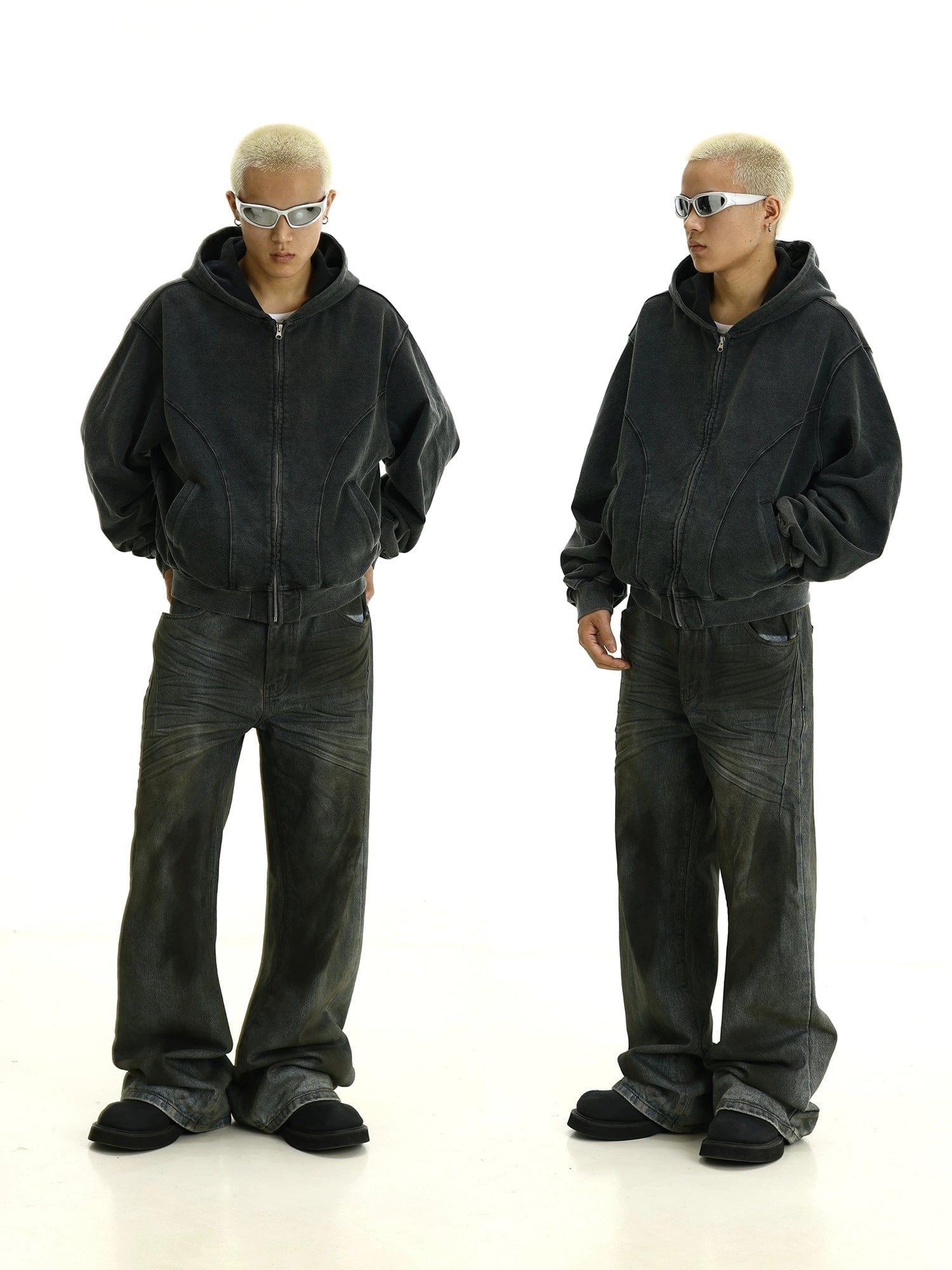 RT No. 11444 RECONSTRUCTED ZIP-UP HOODIE Product Image