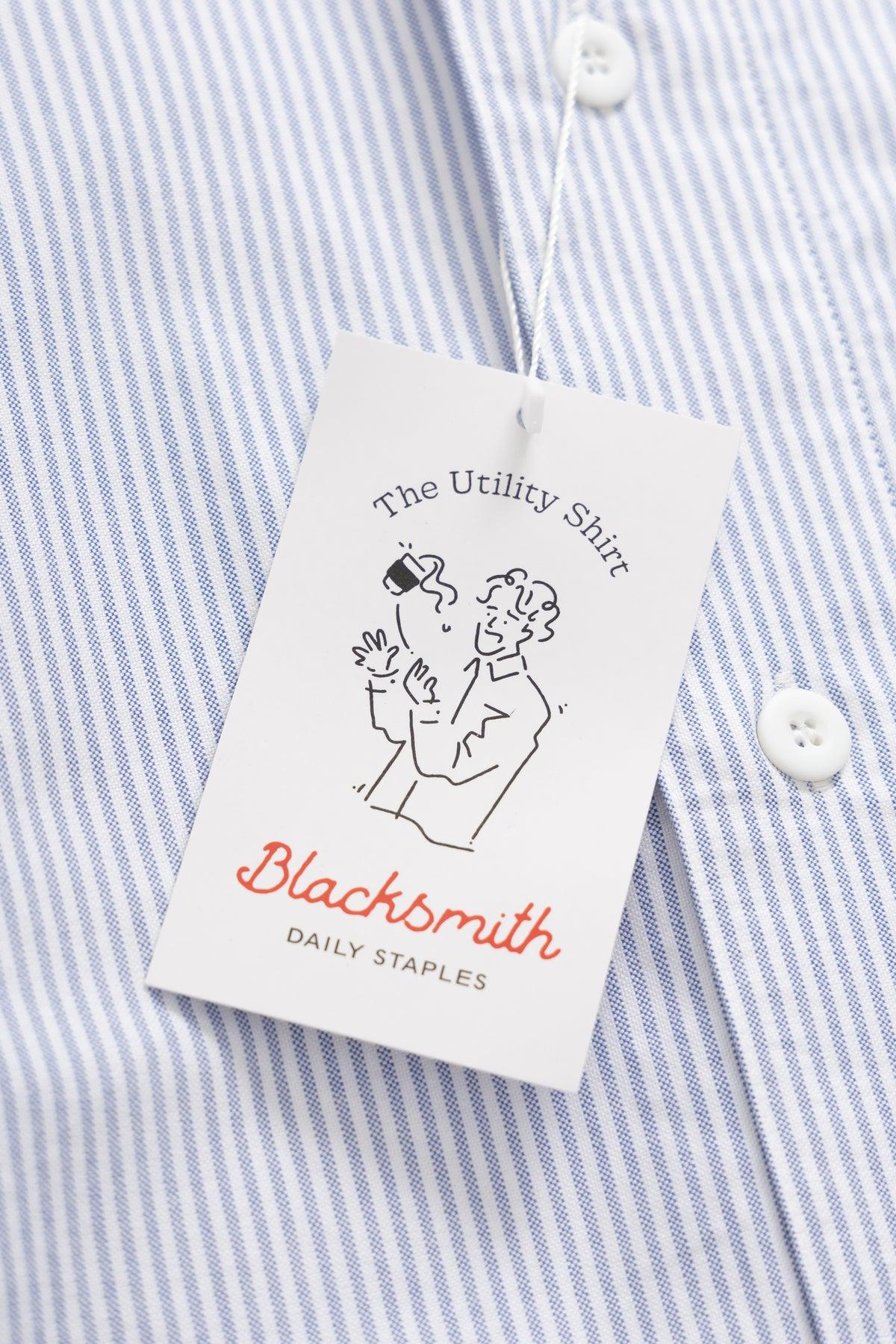 Blacksmith - 'Boxford' Utility Shirt - Blue Stripe Product Image