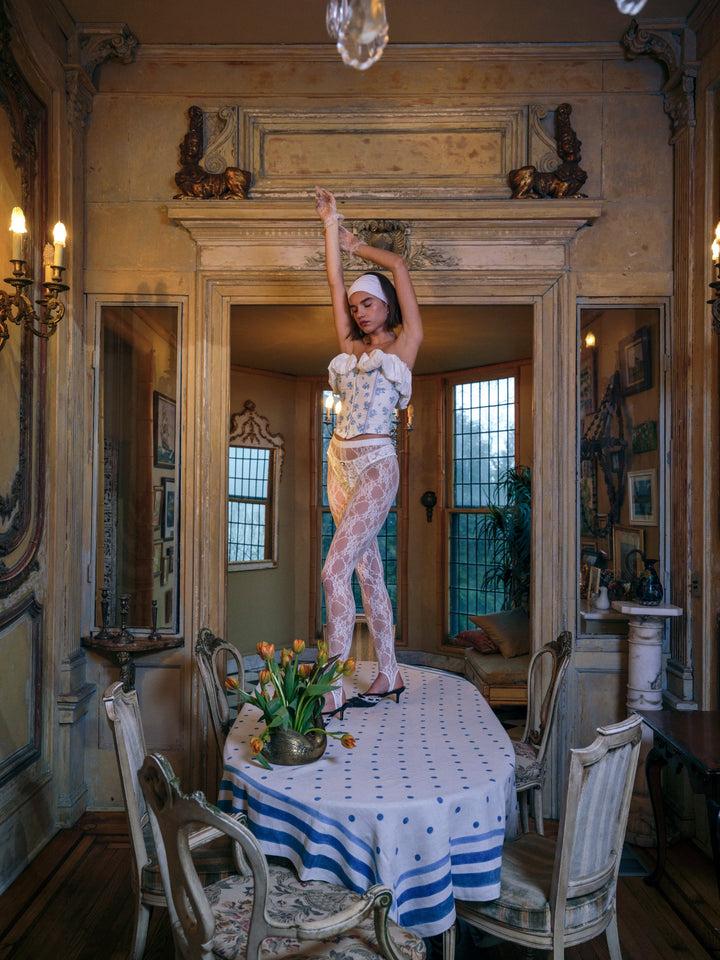 Evelyn Corset Top — Blue Product Image