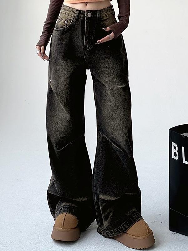 Hip Pop Distressed High Rise Boyfriend Jeans Product Image