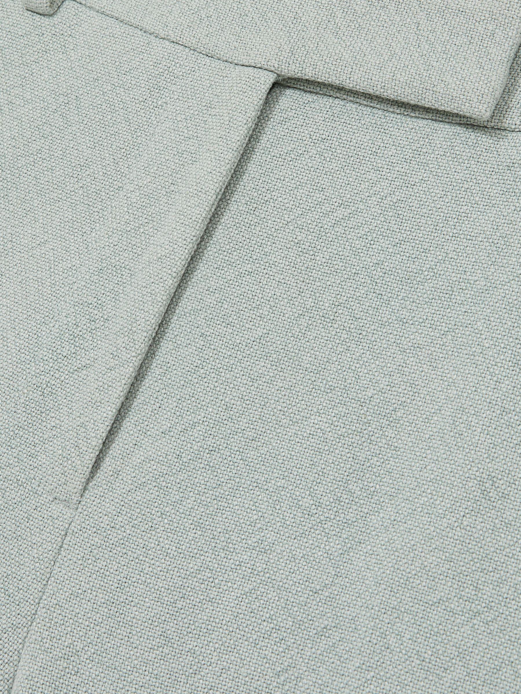 Tailored Bermuda Shorts with Linen in Blue Product Image