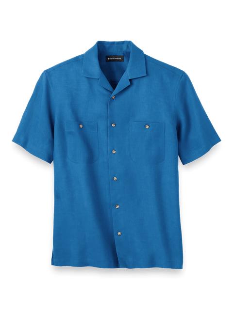 Linen Solid Casual Shirt - White Product Image