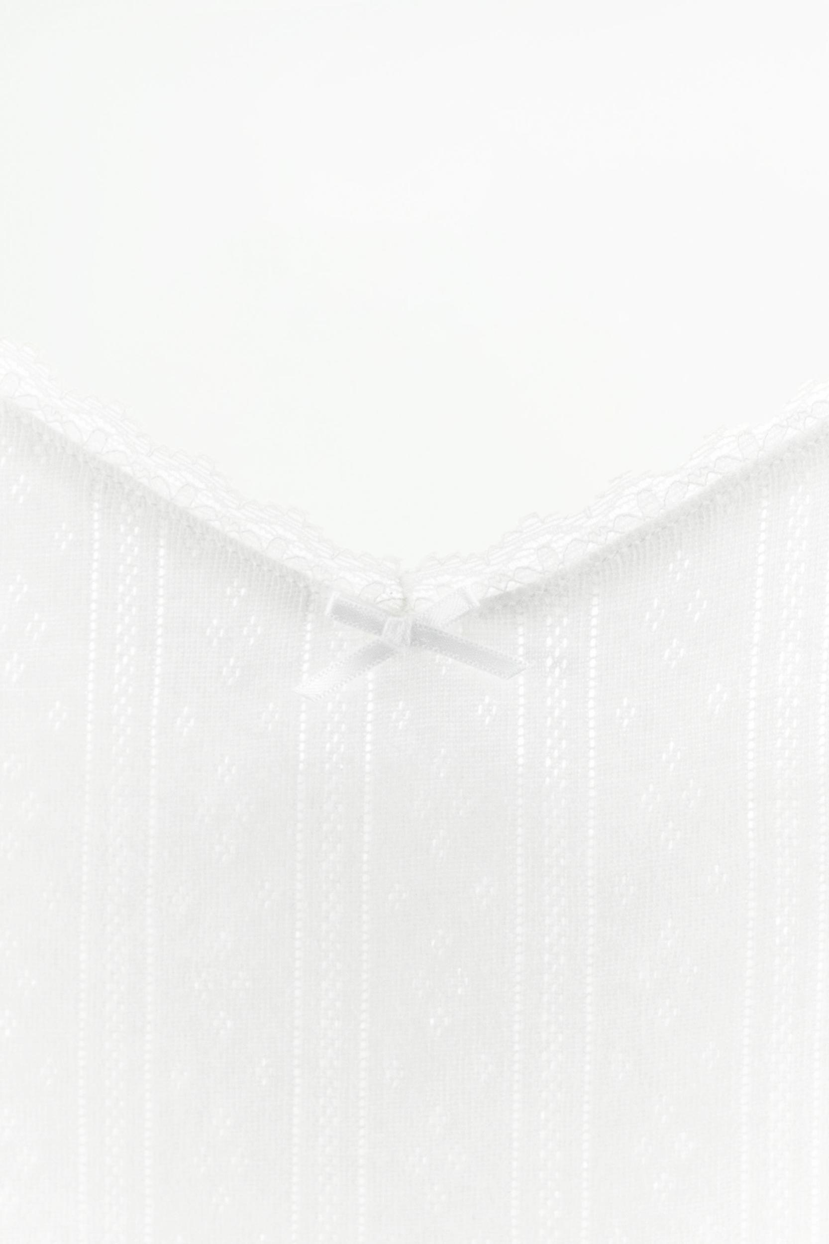LACE TRIM POINTELLE TOP Product Image