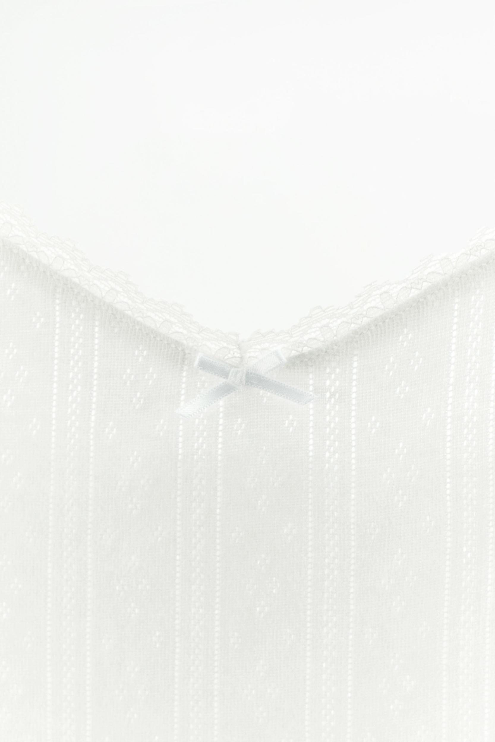 LACE TRIM POINTELLE TOP Product Image